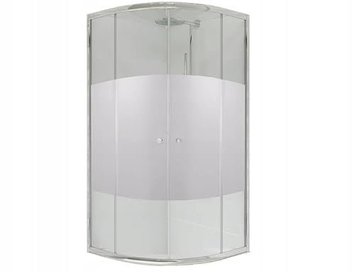 VBChome Mampara de ducha 90 x 90 cm, cromo, cuarto de círculo, puerta corredera, mampara de ducha de cristal de seguridad, mampara de ducha, moderno, alta calidad