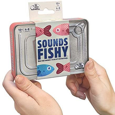 Sounds Fishy Travel Edition – Portable Trivia Party Game for Adults & Families – Great for Holidays, Garden Parties & Road Trips – Fun for 4–8 Players | Perfect Christmas Game