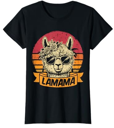 Lamama Süßes Mama Lama Fan Liebhaber Frischgebackene Mutter T-Shirt