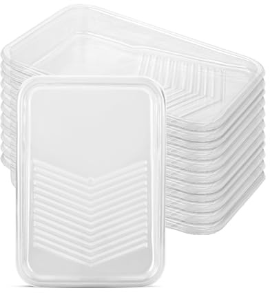 Bates 9 Inch Paint Tray Liners - 10 Transparent Plastic Disposable Trays for Painting Walls