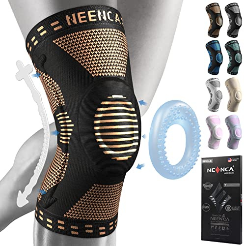 NEENCA Professional Knee Brace,Knee Compression Sleeve Support for Men Women with Patella Gel Pads & Side Stabilizers,Medical Grade Knee Pads for Running,Meniscus Tear,ACL,Arthritis,Joint Pain Relief