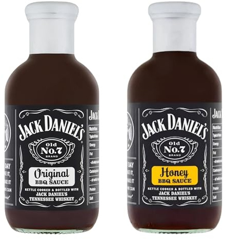 BBQ Sauce Set With Jack Daniel's Original BBQ Sauce 553g & Jack Daniels Honey BBQ Sauce 553g