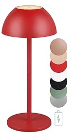 lightling Robert Tischlampe kabellos, Akku Tischleuchte, LED Nachttischlampe, Nachtlicht, Up & Down Licht, dimmbar in 4 Stufen, aufladbar via USB, Indoor & Outdoor Deko, Rot, Höhe 30 cm
