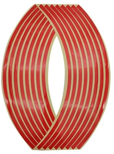 Felgendekoration Motorrad Rad Aufkleber Für Tenere 700 YZF R1 YZF R120 FZR 600 YZF R3 Motocross Reflektierende Aufkleber Felgenband Streifen Langlebig und attraktiv(Rosso)