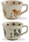 Swuut 350ml Vintage Ceramic Coffee Mug Set of 2 - Handmade Rustic Pottery Countryside Coffee Mugs with Handle for Latte,Milk,Hot Cocoa,Tea Cups, Dishwasher & Microwave Safe (Animals)