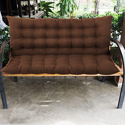 Ersatz-Bankkissen für Terrassen- und Gartenmöbel, Korbstuhlkissen, 2- oder 3-Sitzer, Loveseat, Rückenlehnenkissen, Veranda- und Hinterhof-Sitzkissen, 100 x 100 x 8 cm, Braun