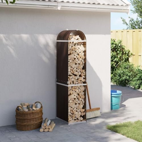 LLEZKBR Mobili Select-Portalegna Marrone 40x45x170 cm Acciaio Zincato