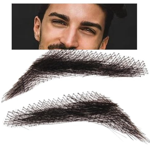 Künstliche Augenbrauen – falsche Augenbrauen aus Echthaar, 1 Paar Augenbrauen-Verlängerungen, wiederverwendbar, atmungsaktiv, für Weihnachten, Make-up