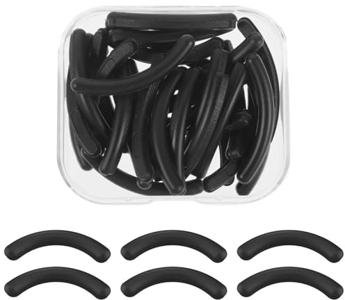 SUHAI 24 Piece Eyelash Curler Refills, Silicone Rubber Curler Replacement Refill Pads with Clear Storage Box, Black