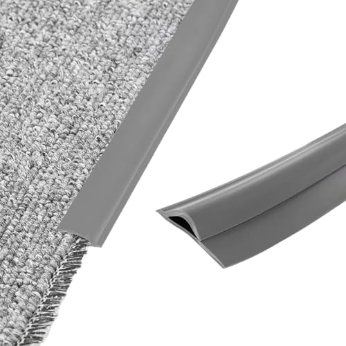 Tira flexible para moqueta,Tira autoadhesiva para moqueta de 10 pies,Tira de transición para moqueta,Tira de borde de moqueta,Protector flexible de borde de alfombra para entrada,Gris oscuro