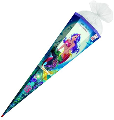 Schultüte mit Gravur / Zuckertüte / 85cm / eckig / Magische Meerjungfrau
