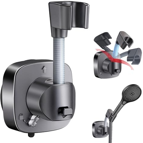virkwuy Support Pommeau de Douche Ventouse, Supporto Doccia Ventosa, Supporto Doccia Orientabile 360° Con Ventosa, Supporto per Soffione Doccia, per Il Fissaggio Del Soffione Doccia
