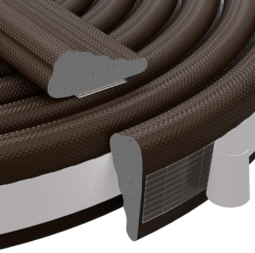 2 Pcs 196 Wedge-Shape Weather Stripping Door Seal,Windows and Doors Insulation for Winter,Self Adhesive Insulation Tape for Exterior Front Door,Noise Cancelling,Draft Seal Blocker,Brown