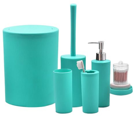 Set Di Accessori Per Il Bagno, Kit Di Distributore Di Sapone Di Lozione, Set Da Bagno, Prodotti Da Bagno Completi A 7 Pezzi, Design Funzionale E Salva