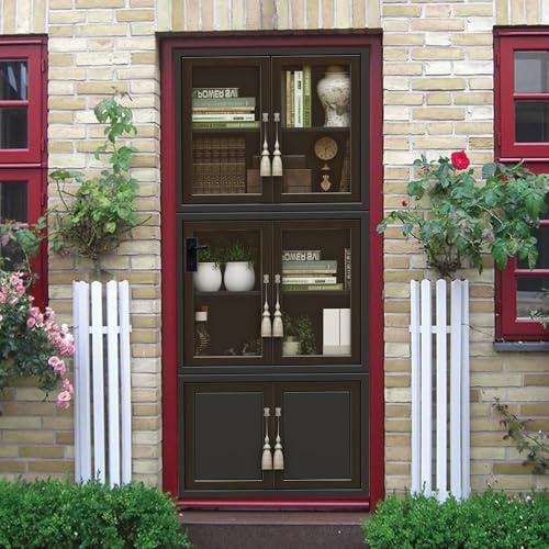 Pegatinas para Puertas de Librería Retro Door Stickers 3D Adhesivo Vinilo Pegatina Puerta Estantería Murales Póster Decorativas de Pared Mural Papel Pintado 70x200 cm a/2143