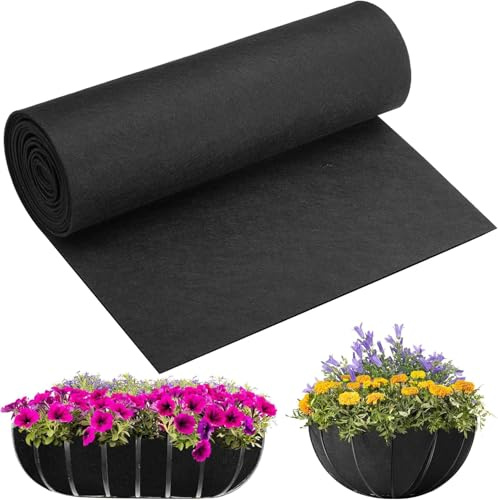 LATERN 30CM x 300CM Rouleau de Doublure en Feutre, Non Tissé Jardinière Doublure Découpable Doublures en Fibre de Coco Alternative pour Jardinière Boîte à fenêtre Panier de Fleurs Jardin Animal Tapis