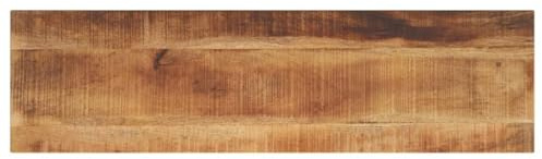 Foknhdi Tischplatte Mangoholz 120 x 30 x 2,5 cm Rechteckig Raues Massivholz für Esszimmer Küche Büro Balkon Modernes Design & Langlebigkeit für Tischgestell oder Nähmaschinentisch
