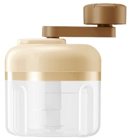 Mini vitlökshackare - 250ML PP rostfritt stål manuell handdragande matberedare med bladsystem | Kompakt | Lök Ingefära Nötter Grönsakskvarn för och effektiv husmanskost