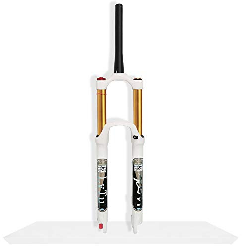 LvTu 26 27.5 29 Zoll Magnesiumlegierung Mountainbike Federgabel, 120mm Federweg Luftdruck Stoßdämpfer MTB Vorderrad Gabel für 1.5-2.45 Reifen (Color : Tapered-Manual Lockout, Size : 29)