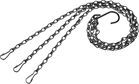 sourcing map Hanging Chains 50cm Extension Link 3 Point Holders with S Shaped Hooks for Pendant Light Chandelier Lantern, Black Pack of 2