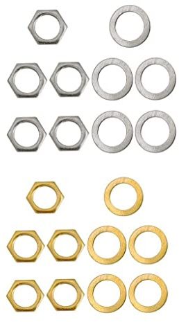 10 E Gitarren Bass Klinkenbuchse Muttern Unterlegscheiben Gold Und Silber