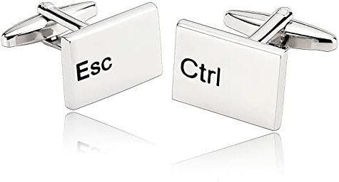 Aotiwe Cufflinks Novelty, Cufflinks Studs Rectangle Silver Stainless Steel for Business Father's Day Dad Husband Present
