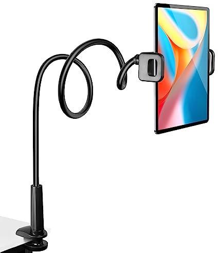 Czemo Handy Halterung, 360°Flexible Tablet Halterung, Handy Halterung Bett Tablethalterung Tablet Halter für ipad/Galaxy Tabs/Kindle Fire, 4-11 Zoll Handys und Tablets, 80cm