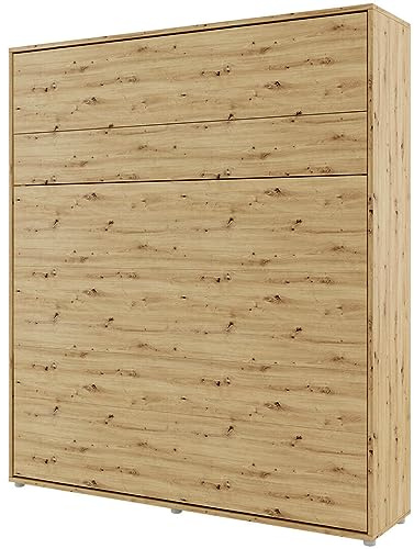 Homlando Lenart Schrankbett Bed Concept BC13 180x200 cm - Vertikal Schrankklappbett - Schrank mit integriertem Klappbett - Wandbett mit Lattenrost - Murphy Bed (Artisan Eiche)