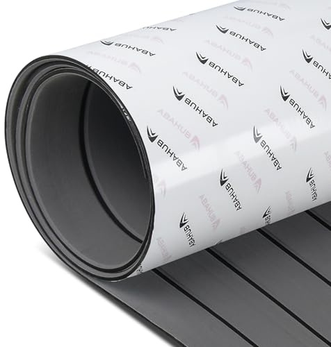 Abahub Teca Sintética Barco Alfombra Autoadhesiva de Espuma EVA Accesorios Náuticos para Barcos Suelo Antideslizante Alfombra de Cubierta de Barco Marino para Barcos Piscina Piso de Yate 121x42cm