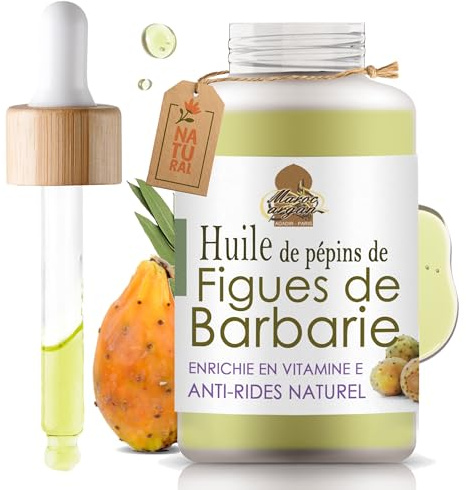 Maroc Argan Huile de Pépin de Figue de Barbarie 15ml - Anti-Rides naturel - Précieuse et Rare - Enrichie en vitamine E