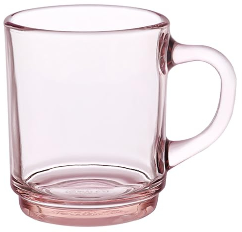 Duralex Versailes 06C1111 - Taza de café de vidrio templado de 260 ml, paquete de 6 unidades, color rosa