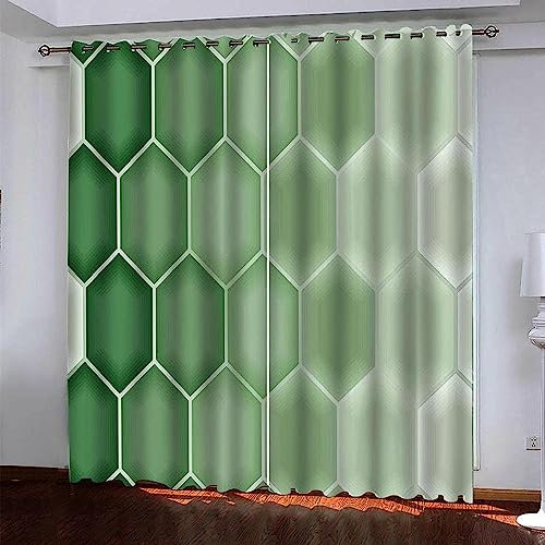 Generic Schattierung Vorhänge 2Er Set 3D Lila Geometrisches Polygon Druck Isolierung Schalldichte Kinder Gardinen Blickdicht Mit Ösen Vorhang Fenster Für Wo