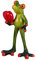 TOPBATHY Frosch-Ornamente Outdoor- Automobilkunsthandwerk Süße Froschmodelle Schreibtisch Valentinstag- Gartenfrosch-Dekoration Desktop- Wagen Harz Fee Kind