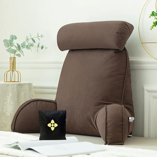 Lesekissen, Kuschelkissen, Extragroß mit Nacken-/Armstütze, ergonomisches Rückenstützkissen mit waschbaren Bezügen, funktionelles Lendenwirbelstützkissen for Spielen, Lesen, Entspannen, Fernsehen und