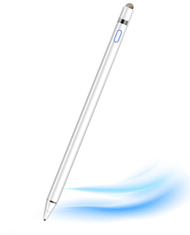 Stylus Pen for Touch Screen 1.5mm Fine Point Pen for iPhone Rechargeable Universal iPad Pencil Compatible with Android/iOS/iPad/iPhone/Smartphone Other Tablets/Nintendo Switch 2 (White)