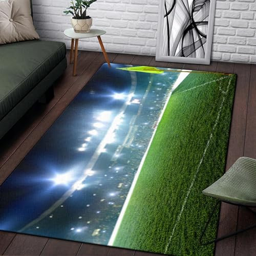 Kinderteppich Fußballfeld - Kurzflor Teppich Kinderzimmer Spielteppich Antiallergen Und Extra Weich - Babyzimmer Teppiche Für Junge Und Mädchen Babyteppich 160 X 230 Cm / 62.99 X 90.55 -4G6U8L4I5R0L
