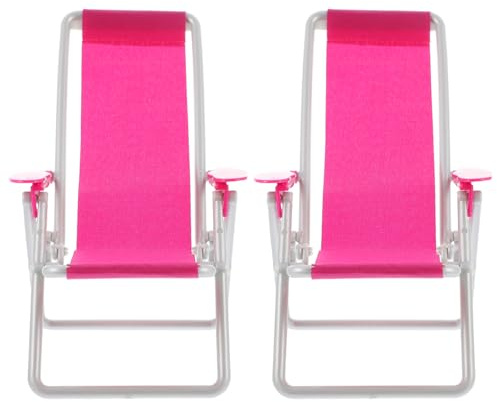 ifundom Miniatur Strandliege 2Er Set Klappbar Puppenhaus Zubehör Kinder Spielzeug DIY Mini Hausdekoration