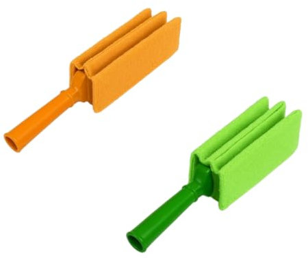 2 Spolverini per Polvere con Panno in Microfibra Rimovibile e Lavabile| Spolverino per Pulizia Persiane, Veneziane e Termosifoni