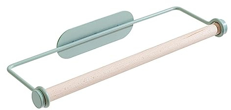 YOSADIER Portarrollos Barra Colgante de Hierro para Papel de Cocina Verde Estante de Almacenamiento Resistente y Moderno para Toallas en Cocina