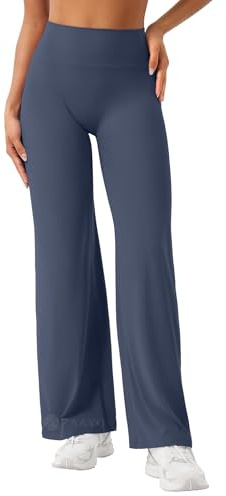 ZAAYO Nahtlose Straight Leggings Damen Flared Legging Yoga Hosen Gym Pant | Hohe Taille, Booty Lifting, Wide Leg, Butterweich, Schlaghose, Sport, Yoga Legging-Regular/Lang/Extra Lang
