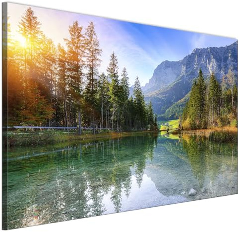 LUMASOUL Wandbilder Wohnzimmer Leinwandbild Landschaft 90x60 cm | 1-teiliges Bild für Schlafzimmer, Flur, Büro und Küche, modernes Foto-Motiv
