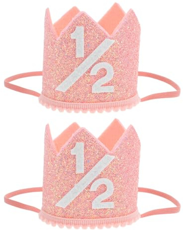 Homoyoyo 2 Piezas Coronas de Cumpleaños para Bebés Meses Accesorios para Fotos de Recién Nacidos Gorros Cómodos Unisex para Celebraciones Infantiles