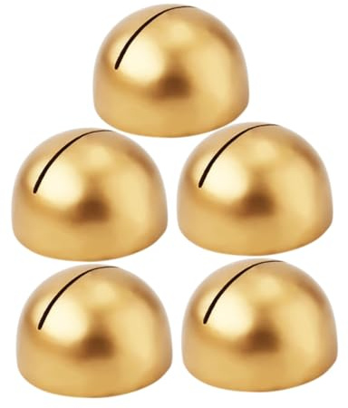 FUNNETOYU 5 pièces Lot de Porte-numéros de Table Ronds Cursifs Bois Doré Supports Cartes pour Mariage Anniversaire et Restaurant Bases Compactes pour Décoration de Réception