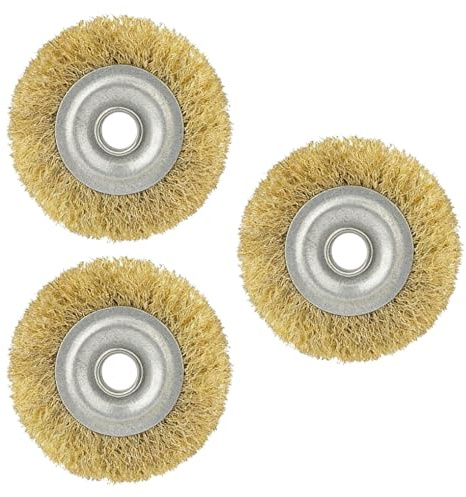 3Pcs Patio Cleaner RAC814 Wire Wheel Brush Replacement with Arbor Hole Fits RY18PCA-0, OPC1800, OPC1815, EFB 400/401 and More, Effective Cleaning Rust Joint Debris (115mm*16mm*10mm)