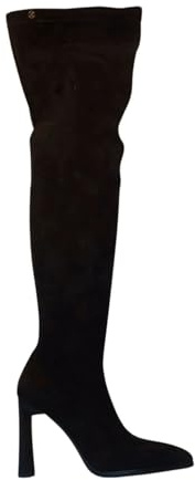 Keys Stivale Cuissard Donna Nero – Stivale Elegante in Ecocamoscio con Gambale Elastico, Tacco Separato 10 cm, Modello K11581 (Nero, 41, Sistema Taglie Calzature EU, Adulto, Donna, Numero, Media, 41)