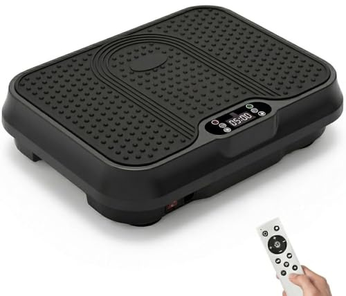 Vibration Plate Exercise Machine, Vibration Plate for Lymphatic Drainage Weight Loss, 400 Lbs Capacity Full Body Workout Fitness Platform for Home Women Men (Black-S)