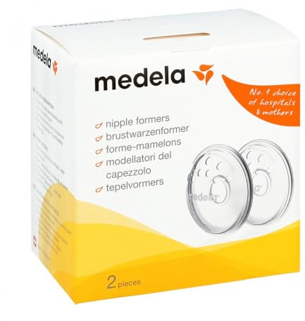 Medela Bröstvårtformare – formar inverterade eller platta bröstvårtor för förberedelse för amning – BPA-fri – en storlek för alla mödrar – 2-pack