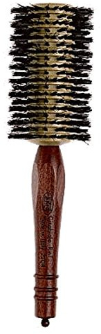 3VE Progress 2204 - Spazzola per capelli con manico in legno con puntale e setole in cinghiale rinforzato, diametro 60 mm