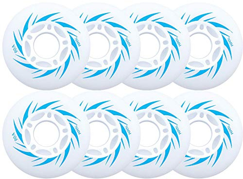 JHKJ Paquete de 8 Ruedas de Patinaje en Línea de 72 mm 76 mm 80 mm Ruedas de Repuesto para Patines con Luces LED Ruedas Flash Ruedas Patines Línea,Azul,80mm