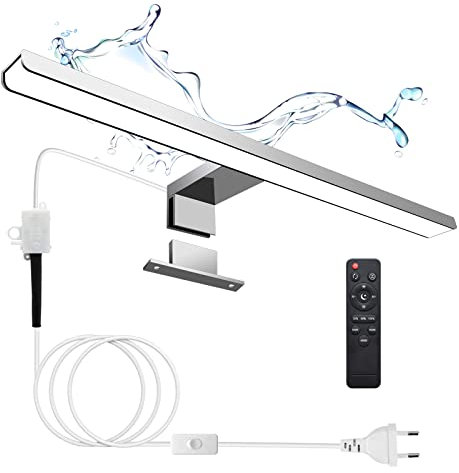KYOTECH Lampada da Specchio a LED per Bagno 40cm Dimmerabile con Telecomando 12W 800LM Lampada da Bagno Impermeabile IP44 con interruttore Morsetto su Specchio,Armadio,Illuminazione a Parete